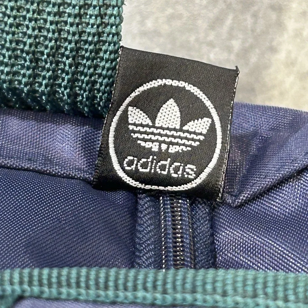 Vintage 80s 90s Adidas Trefoil Blue Green Nylon Duffel Gym Bag 19